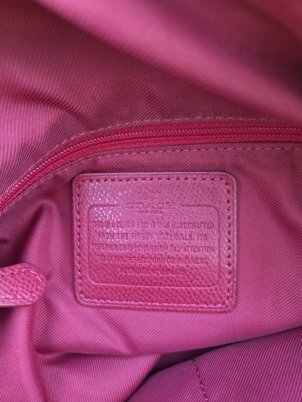Coach Red Taylor Nylon Zip Tote with Silver Hardware - Picture 9 of 12